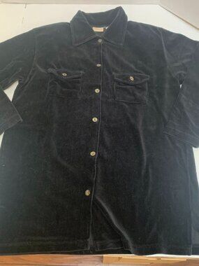 Black Womens Size Medium Shirt Jacket Soft Corduroy Crossroads Brand